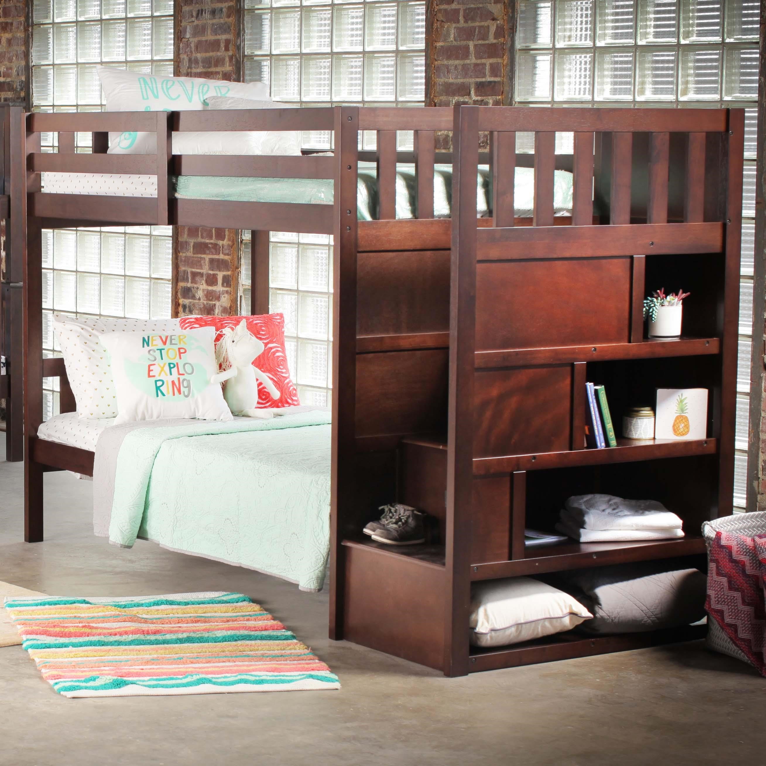 Simmons Upholstery 3000 Mission Hills Chesnut Twin over Twin Bunkbed